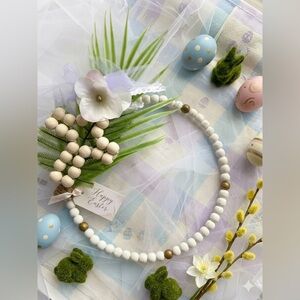 ✨ MADE TO ORDER | Hand-Painted Wood Bead Easter Rosary Wreath | 1-Week Lead Time